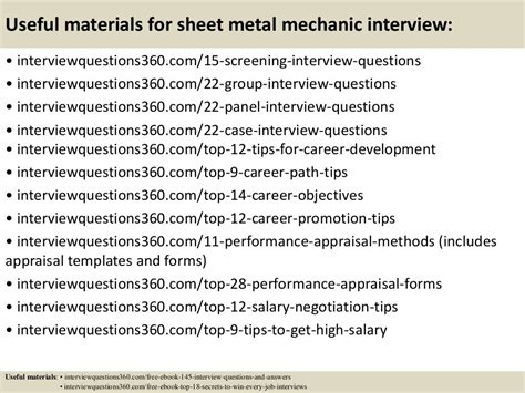 sheet metal technician questions